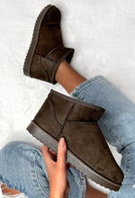 Keeping You Warm Brown Faux Fur Lined Fauxe Suede Boots