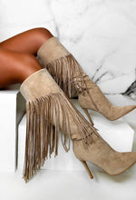 Sweet Moments Cream Suede Tassel Knee High Boots