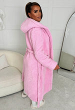 That's A Wrap Pink Chunky Fleece Hooded Midaxi Robe