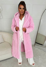 That's A Wrap Pink Chunky Fleece Hooded Midaxi Robe